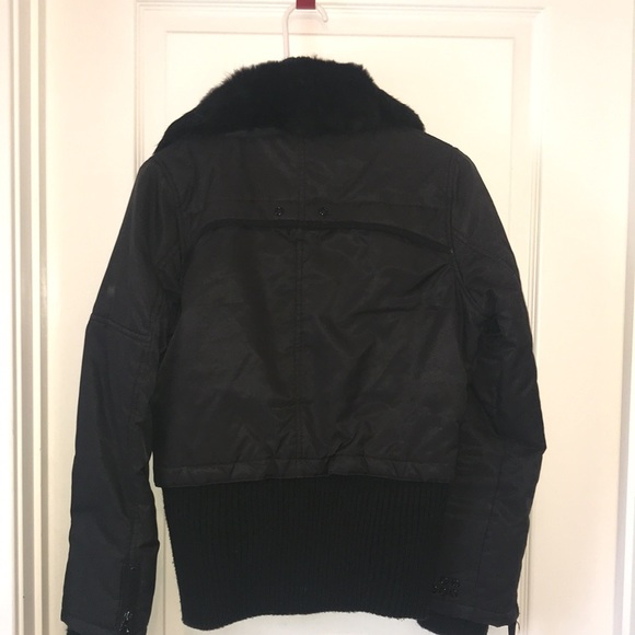 Soia & Kyo Black Rabbit  Fur Jacket - Picture 2 of 6